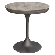 Beckham 30" Round Dining Table w/ Solid Mango Wood Top in Grey Finish w/ Gun Metal Base by Diamond Sofa - R&R Furniture Gallery (Fountain Valley, CA)