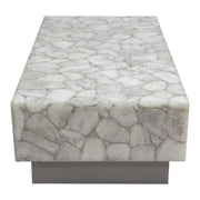 Gemini Genuine White Quartz Cocktail Table w/ Antique Silver Finished Base by Diamond Sofa - R&R Furniture Gallery (Fountain Valley, CA)
