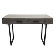 Hammond 2-Drawer Writing Desk in Solid Mango Wood Grey Finish & Black Iron Legs by Diamond Sofa - R&R Furniture Gallery (Fountain Valley, CA)