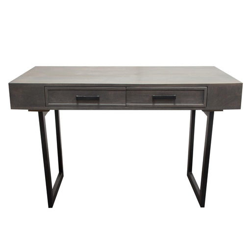 Hammond 2-Drawer Writing Desk in Solid Mango Wood Grey Finish & Black Iron Legs by Diamond Sofa - R&R Furniture Gallery (Fountain Valley, CA)