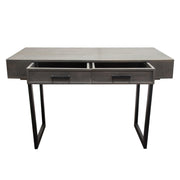 Hammond 2-Drawer Writing Desk in Solid Mango Wood Grey Finish & Black Iron Legs by Diamond Sofa - R&R Furniture Gallery (Fountain Valley, CA)