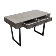 Hammond 2-Drawer Writing Desk in Solid Mango Wood Grey Finish & Black Iron Legs by Diamond Sofa - R&R Furniture Gallery (Fountain Valley, CA)