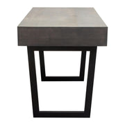 Hammond 2-Drawer Writing Desk in Solid Mango Wood Grey Finish & Black Iron Legs by Diamond Sofa - R&R Furniture Gallery (Fountain Valley, CA)