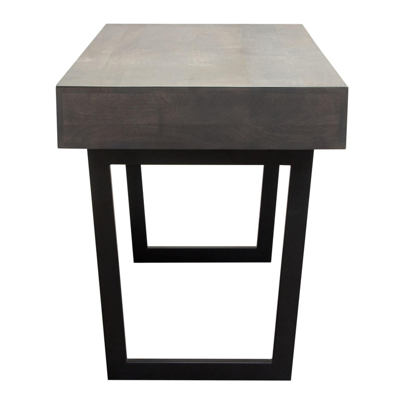 Hammond 2-Drawer Writing Desk in Solid Mango Wood Grey Finish & Black Iron Legs by Diamond Sofa - R&R Furniture Gallery (Fountain Valley, CA)