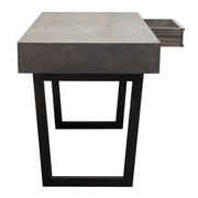 Hammond 2-Drawer Writing Desk in Solid Mango Wood Grey Finish & Black Iron Legs by Diamond Sofa - R&R Furniture Gallery (Fountain Valley, CA)
