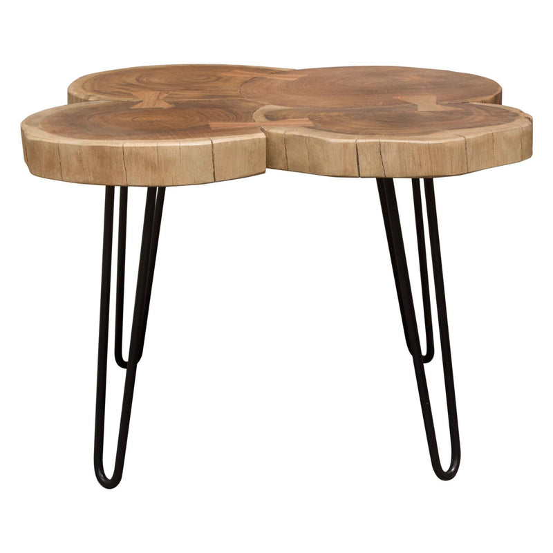 Joss Natural Acacia One of a Kind Live Edge Square Cocktail Table w/ Black Hairpin Legs by Diamond Sofa - R&R Furniture Gallery (Fountain Valley, CA)
