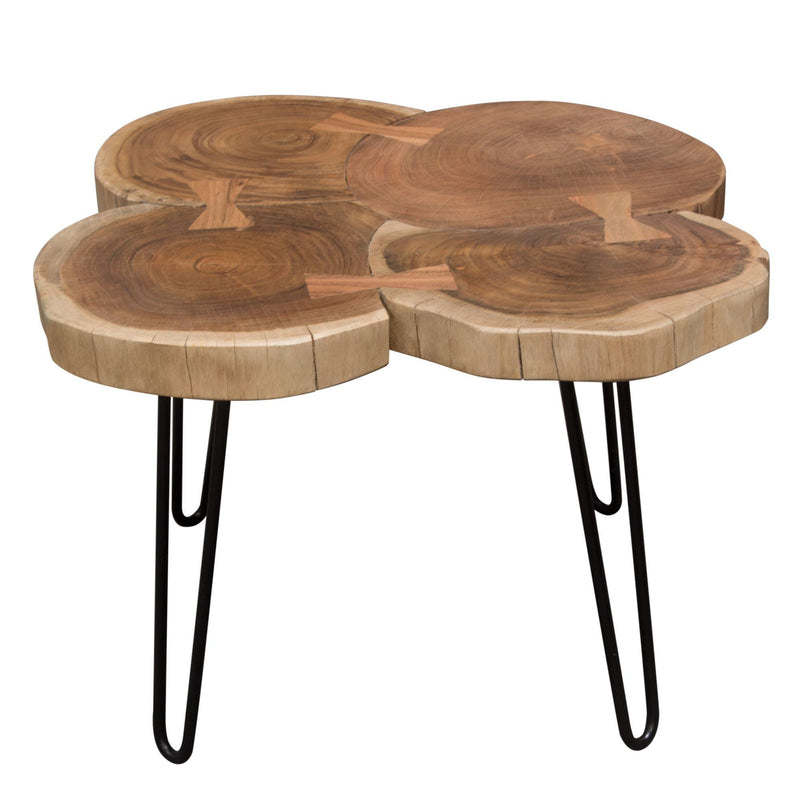 Joss Natural Acacia One of a Kind Live Edge Square Cocktail Table w/ Black Hairpin Legs by Diamond Sofa - R&R Furniture Gallery (Fountain Valley, CA)