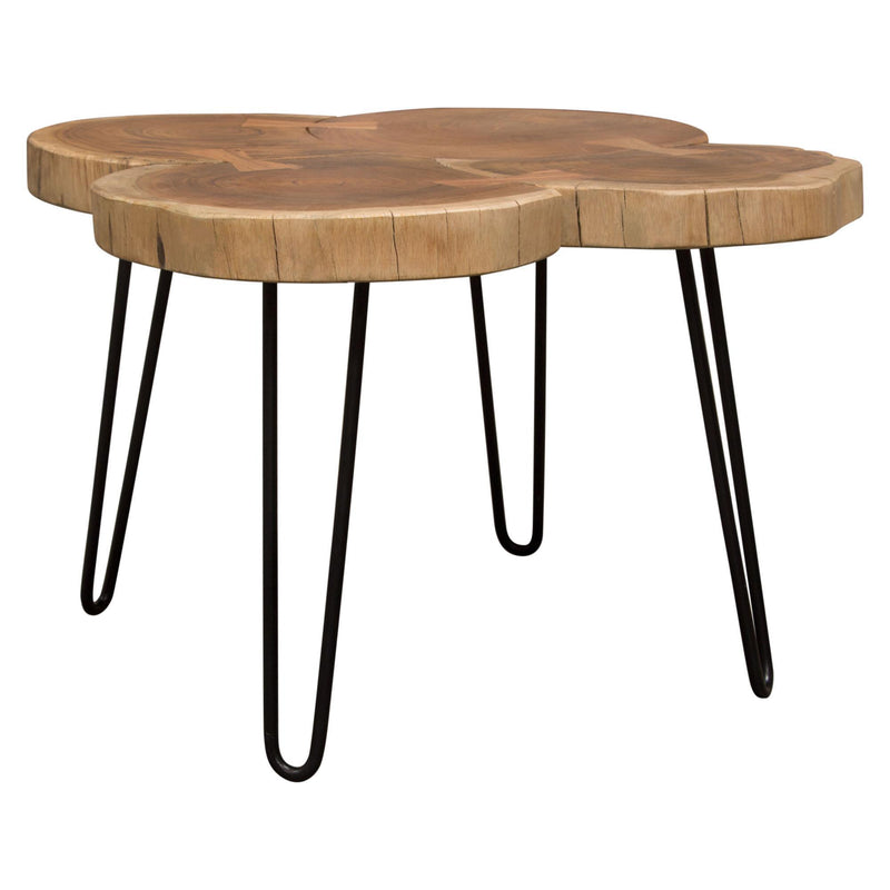 Joss Natural Acacia One of a Kind Live Edge Square Cocktail Table w/ Black Hairpin Legs by Diamond Sofa - R&R Furniture Gallery (Fountain Valley, CA)