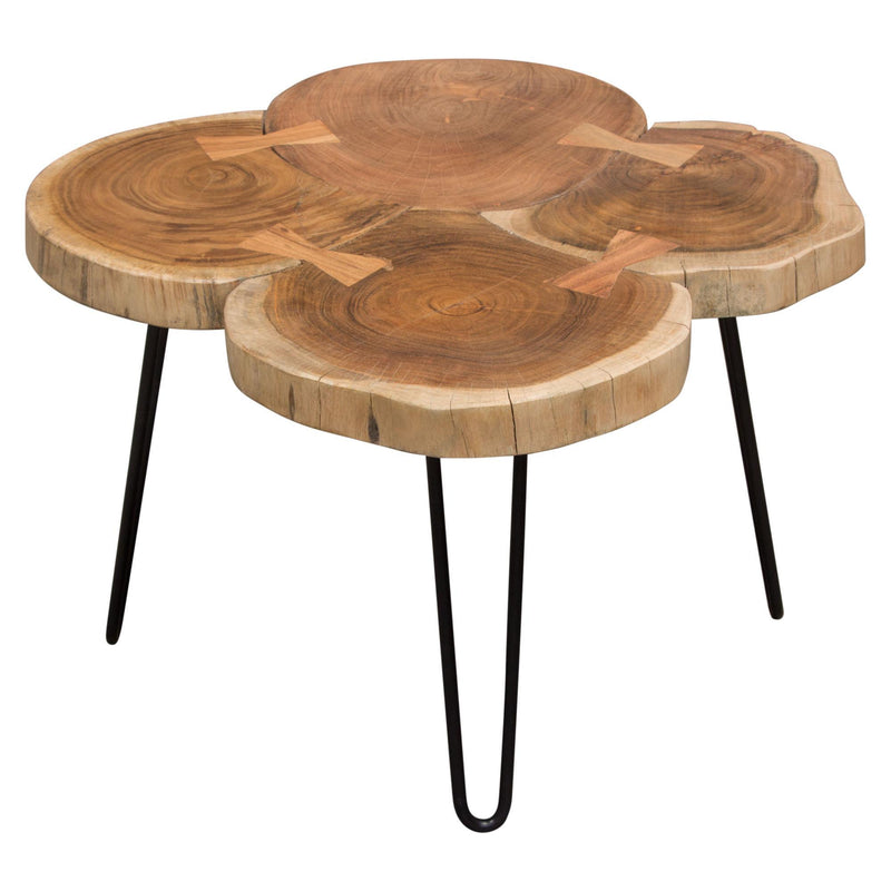 Joss Natural Acacia One of a Kind Live Edge Square Cocktail Table w/ Black Hairpin Legs by Diamond Sofa - R&R Furniture Gallery (Fountain Valley, CA)