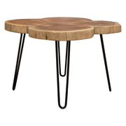 Joss Natural Acacia One of a Kind Live Edge Square Cocktail Table w/ Black Hairpin Legs by Diamond Sofa - R&R Furniture Gallery (Fountain Valley, CA)