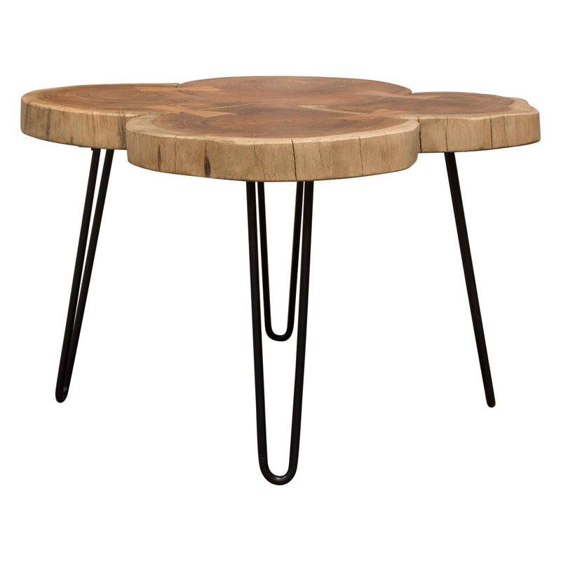 Joss Natural Acacia One of a Kind Live Edge Square Cocktail Table w/ Black Hairpin Legs by Diamond Sofa - R&R Furniture Gallery (Fountain Valley, CA)
