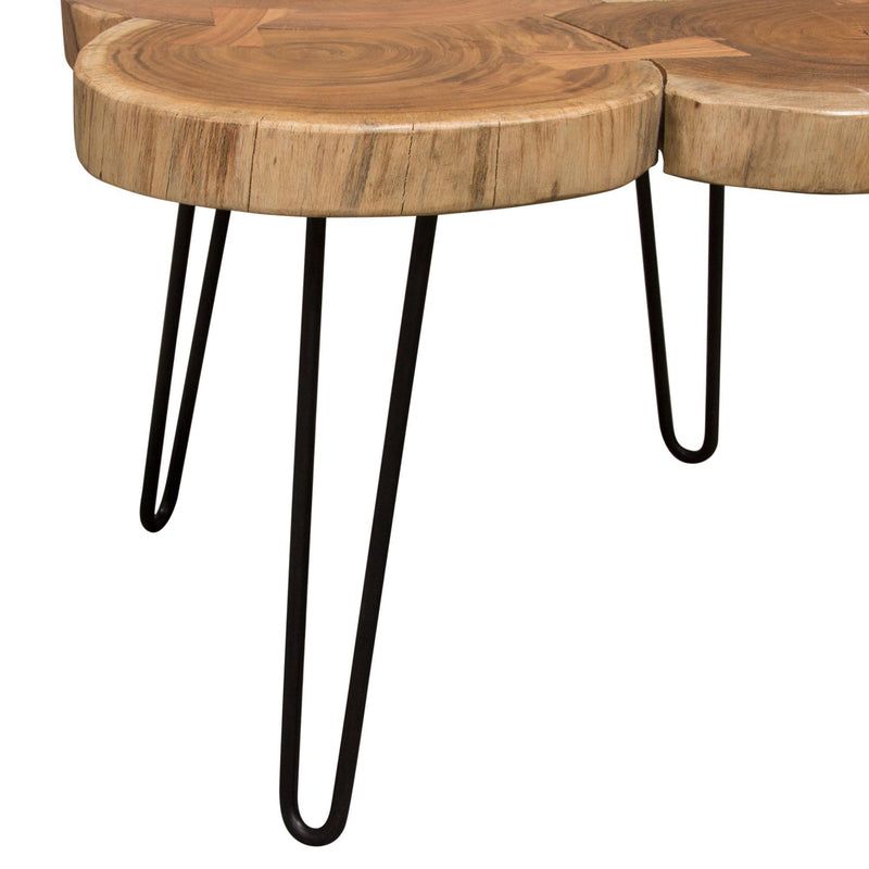 Joss Natural Acacia One of a Kind Live Edge Square Cocktail Table w/ Black Hairpin Legs by Diamond Sofa - R&R Furniture Gallery (Fountain Valley, CA)