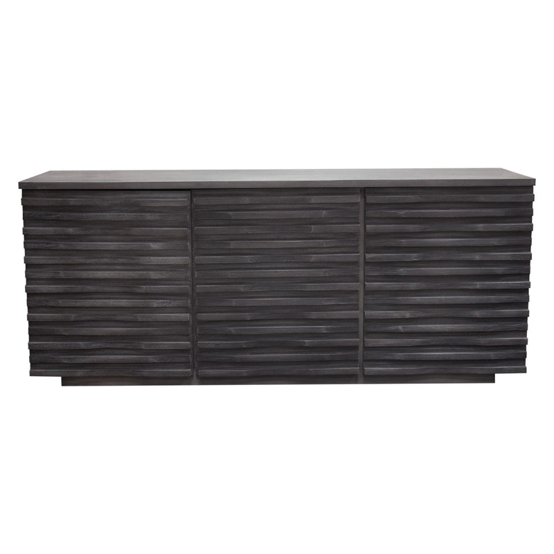 Bastille 69" 3-Door Solid Acacia Wood Sideboard in Smoke Grey Finish by Diamond Sofa - R&R Furniture Gallery (Fountain Valley, CA)
