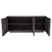Bastille 69" 3-Door Solid Acacia Wood Sideboard in Smoke Grey Finish by Diamond Sofa - R&R Furniture Gallery (Fountain Valley, CA)