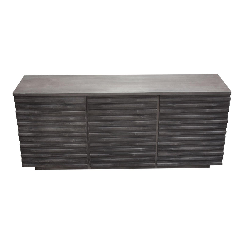 Bastille 69" 3-Door Solid Acacia Wood Sideboard in Smoke Grey Finish by Diamond Sofa - R&R Furniture Gallery (Fountain Valley, CA)