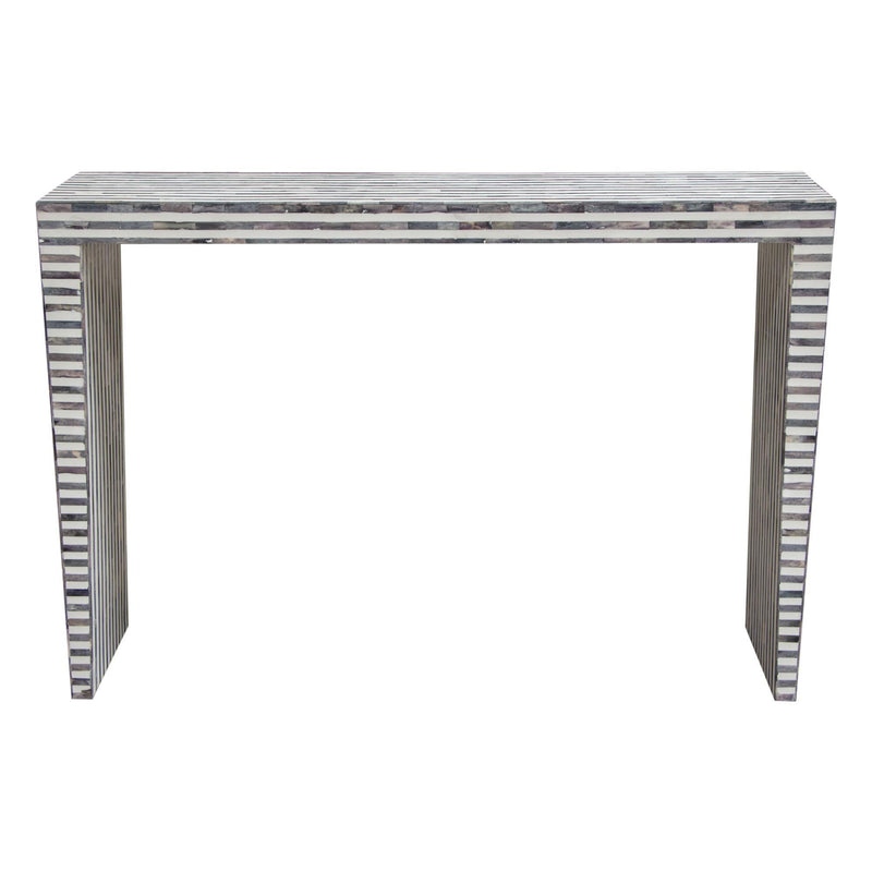 Mosaic Console Table w/ Bone Inlay in Linear Pattern by Diamond Sofa - R&R Furniture Gallery (Fountain Valley, CA)
