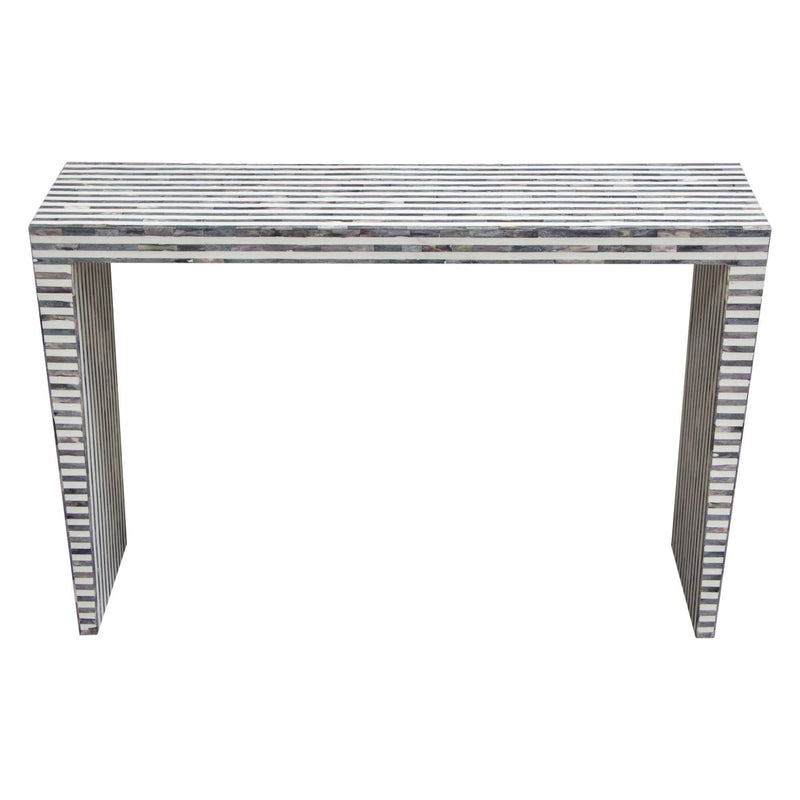Mosaic Console Table w/ Bone Inlay in Linear Pattern by Diamond Sofa - R&R Furniture Gallery (Fountain Valley, CA)