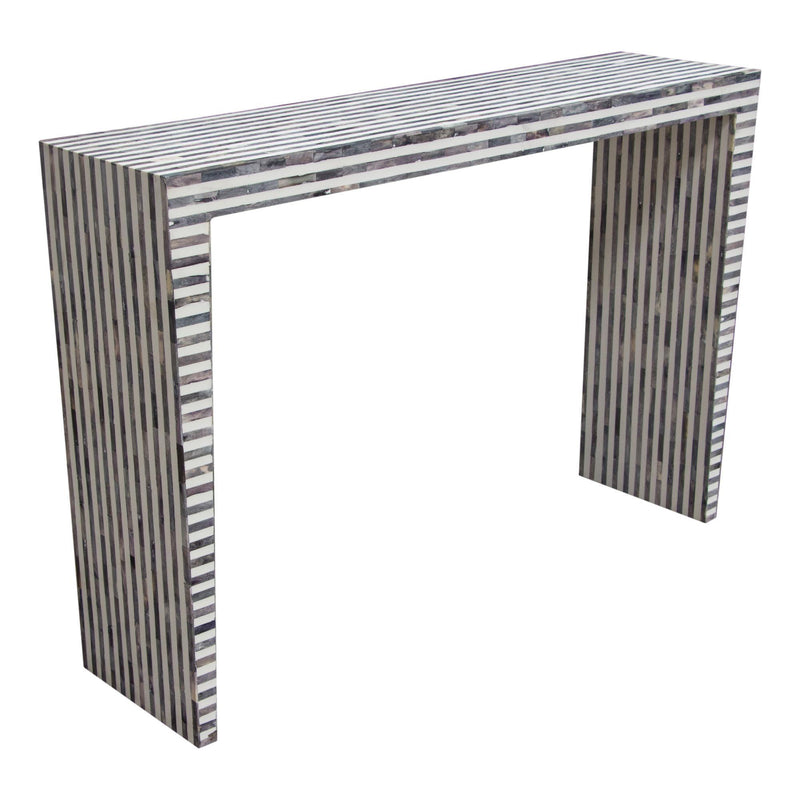 Mosaic Console Table w/ Bone Inlay in Linear Pattern by Diamond Sofa - R&R Furniture Gallery (Fountain Valley, CA)