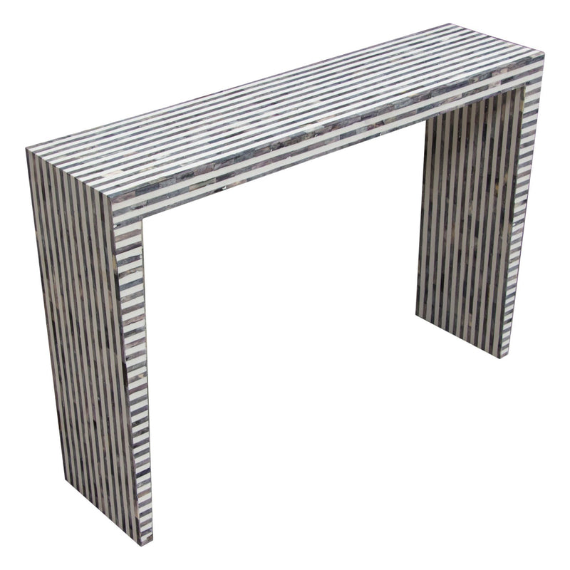 Mosaic Console Table w/ Bone Inlay in Linear Pattern by Diamond Sofa - R&R Furniture Gallery (Fountain Valley, CA)