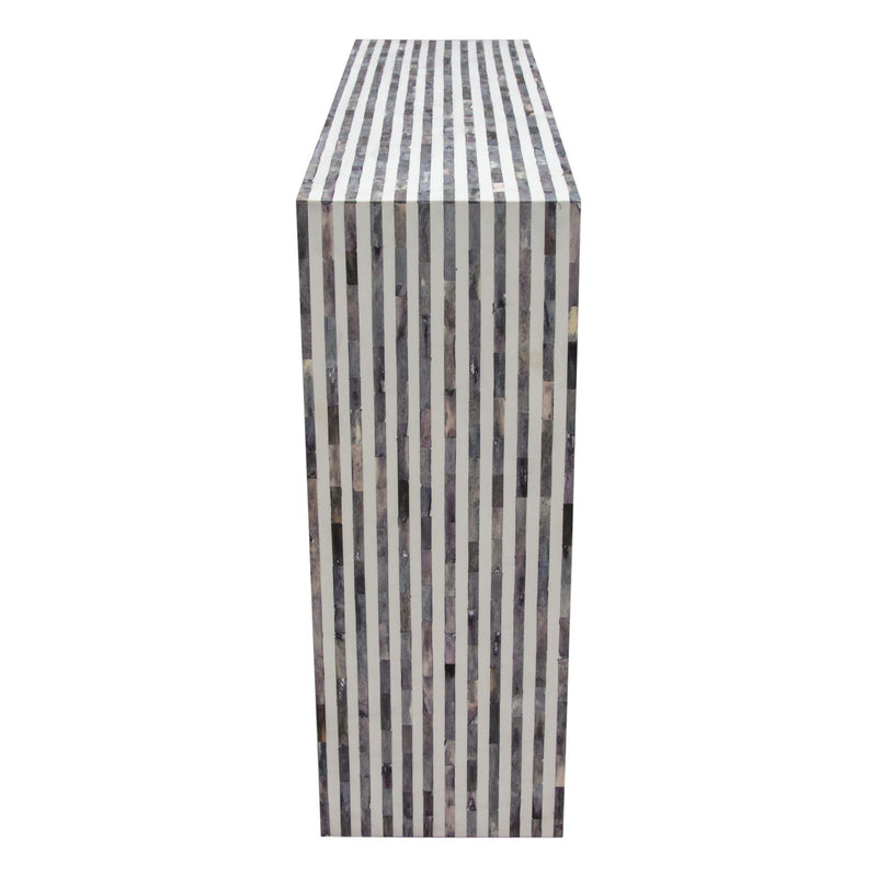 Mosaic Console Table w/ Bone Inlay in Linear Pattern by Diamond Sofa - R&R Furniture Gallery (Fountain Valley, CA)
