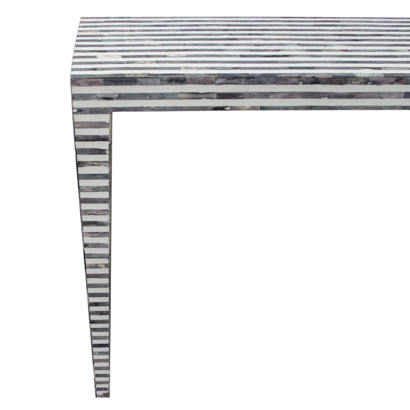 Mosaic Console Table w/ Bone Inlay in Linear Pattern by Diamond Sofa - R&R Furniture Gallery (Fountain Valley, CA)