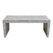 Mosaic Cocktail Table w/ Bone Inlay in Linear Pattern by Diamond Sofa - R&R Furniture Gallery (Fountain Valley, CA)
