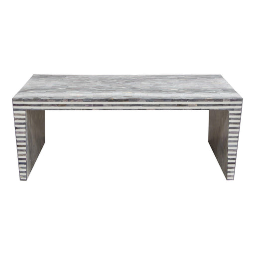 Mosaic Cocktail Table w/ Bone Inlay in Linear Pattern by Diamond Sofa - R&R Furniture Gallery (Fountain Valley, CA)