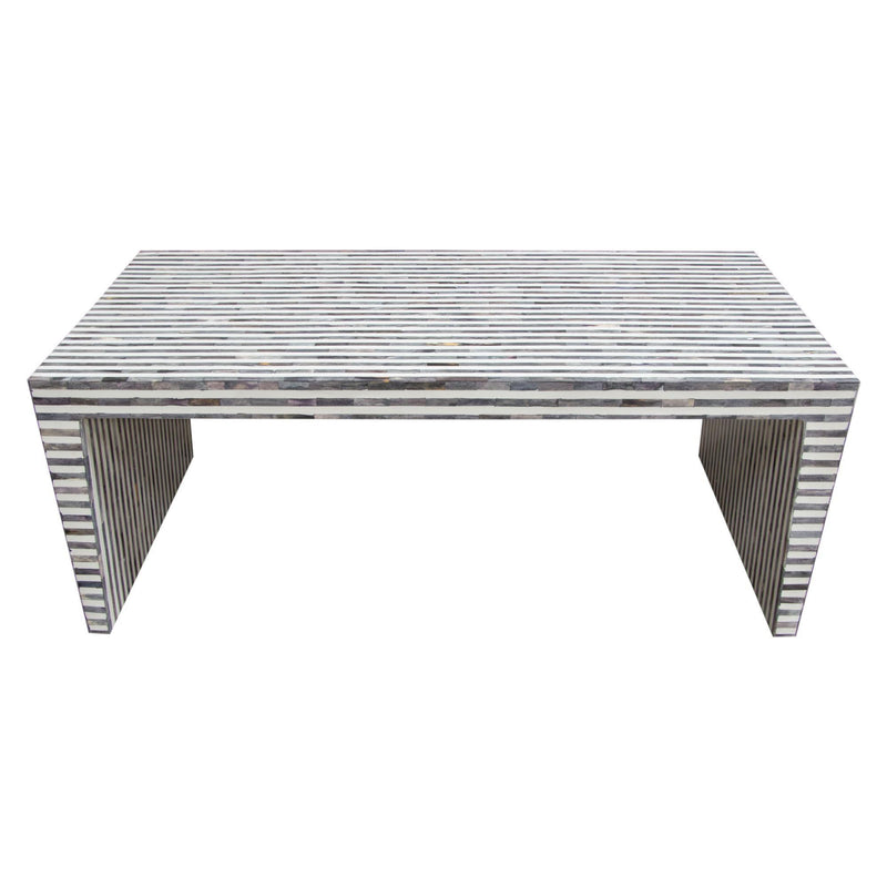 Mosaic Cocktail Table w/ Bone Inlay in Linear Pattern by Diamond Sofa - R&R Furniture Gallery (Fountain Valley, CA)
