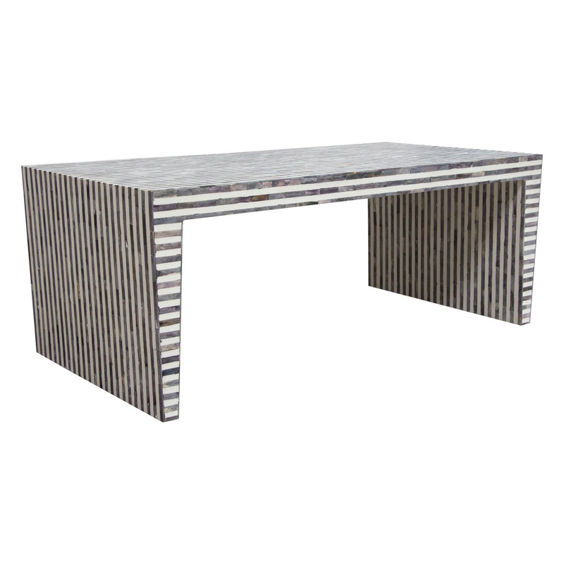 Mosaic Cocktail Table w/ Bone Inlay in Linear Pattern by Diamond Sofa - R&R Furniture Gallery (Fountain Valley, CA)