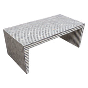 Mosaic Cocktail Table w/ Bone Inlay in Linear Pattern by Diamond Sofa - R&R Furniture Gallery (Fountain Valley, CA)