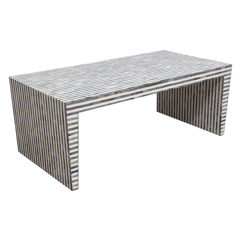 Mosaic Cocktail Table w/ Bone Inlay in Linear Pattern by Diamond Sofa - R&R Furniture Gallery (Fountain Valley, CA)