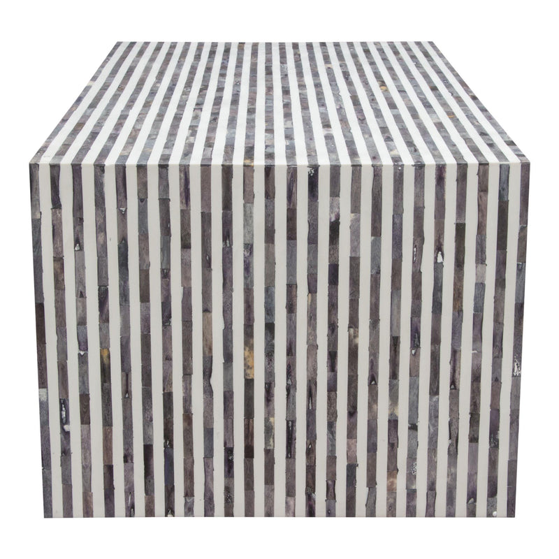Mosaic Cocktail Table w/ Bone Inlay in Linear Pattern by Diamond Sofa - R&R Furniture Gallery (Fountain Valley, CA)