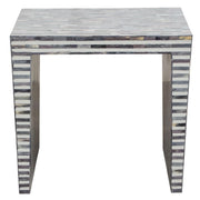 Mosaic End Table w/ Bone Inlay in Linear Pattern by Diamond Sofa - R&R Furniture Gallery (Fountain Valley, CA)