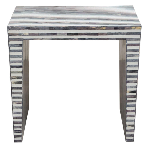 Mosaic End Table w/ Bone Inlay in Linear Pattern by Diamond Sofa - R&R Furniture Gallery (Fountain Valley, CA)