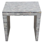 Mosaic End Table w/ Bone Inlay in Linear Pattern by Diamond Sofa - R&R Furniture Gallery (Fountain Valley, CA)