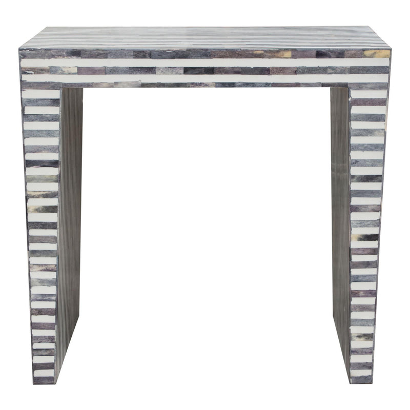 Mosaic End Table w/ Bone Inlay in Linear Pattern by Diamond Sofa - R&R Furniture Gallery (Fountain Valley, CA)