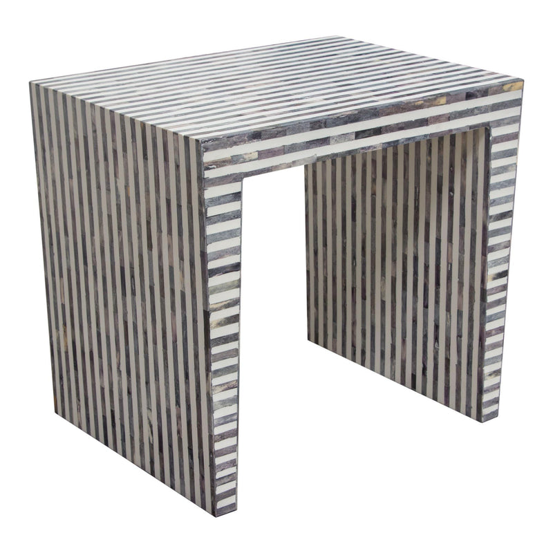 Mosaic End Table w/ Bone Inlay in Linear Pattern by Diamond Sofa - R&R Furniture Gallery (Fountain Valley, CA)