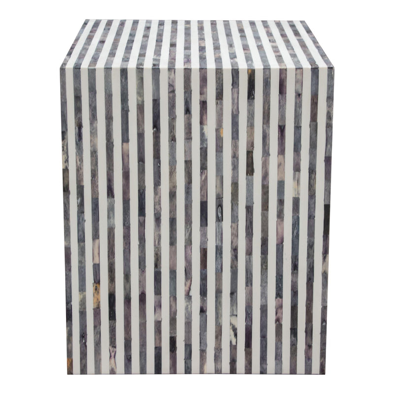Mosaic End Table w/ Bone Inlay in Linear Pattern by Diamond Sofa - R&R Furniture Gallery (Fountain Valley, CA)