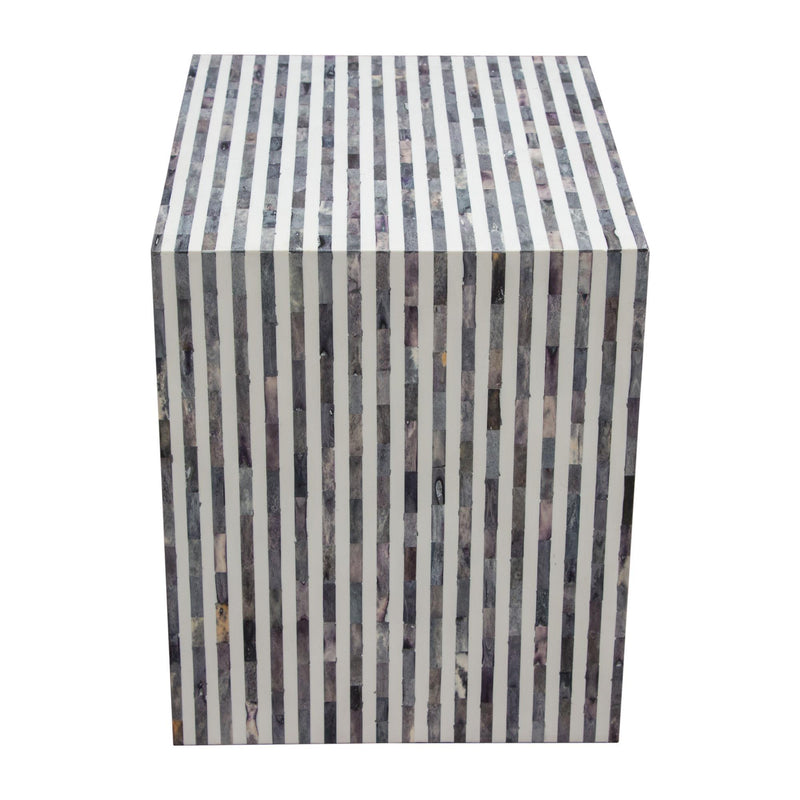 Mosaic End Table w/ Bone Inlay in Linear Pattern by Diamond Sofa - R&R Furniture Gallery (Fountain Valley, CA)