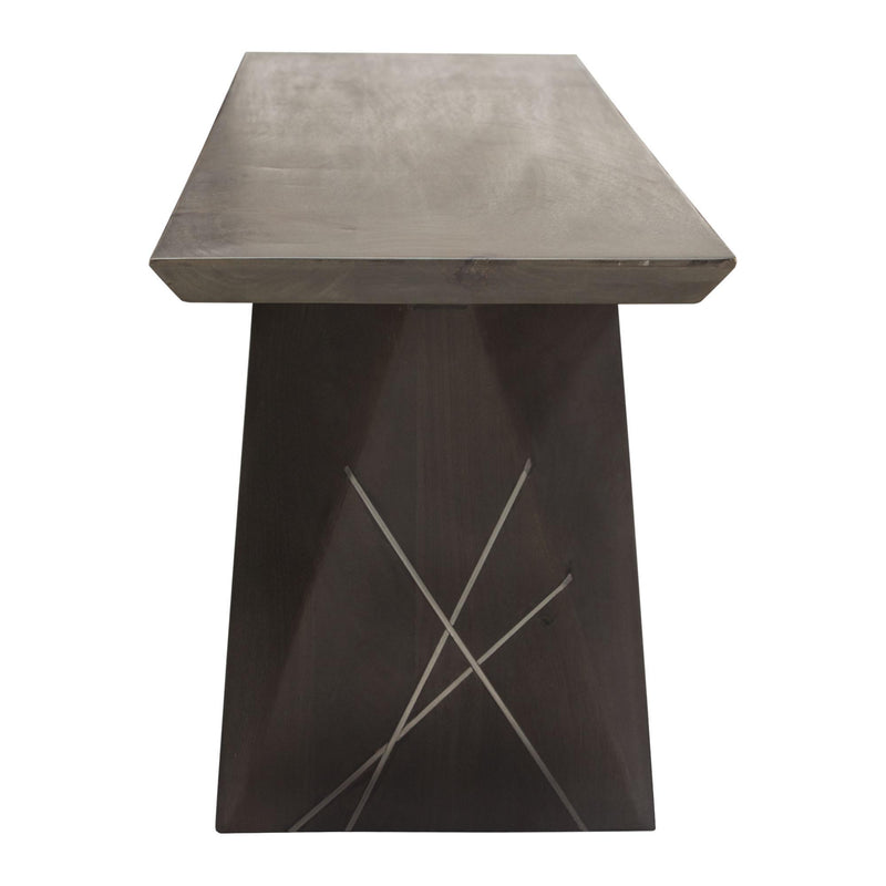 Motion Solid Mango Wood Dining/Accent Bench in Smoke Grey Finish w/ Silver Metal Inlay by Diamond Sofa - R&R Furniture Gallery (Fountain Valley, CA)