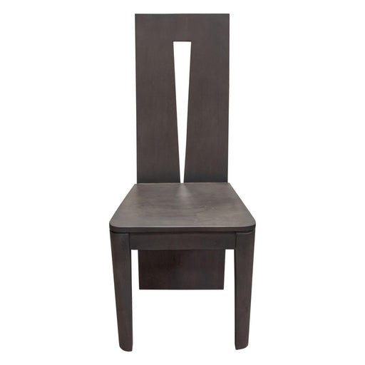 Motion 2-Pack Solid Mango Wood Dining Chair in Smoke Grey Finish w/ Silver Metal Inlay by Diamond Sofa - R&R Furniture Gallery (Fountain Valley, CA)