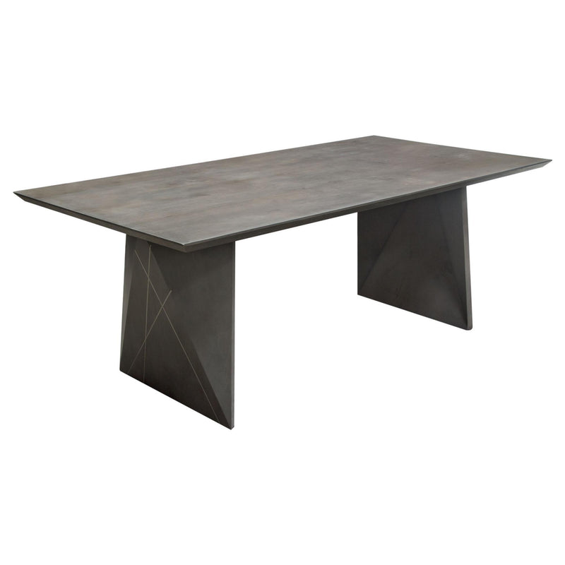 Motion Solid Mango Wood Dining Table in Smoke Grey Finish w/ Silver Metal Inlay by Diamond Sofa - R&R Furniture Gallery (Fountain Valley, CA)