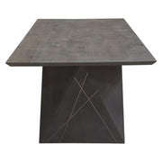 Motion Solid Mango Wood Dining Table in Smoke Grey Finish w/ Silver Metal Inlay by Diamond Sofa - R&R Furniture Gallery (Fountain Valley, CA)