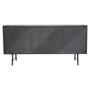Neo 3-Door Solid Mango Wood Sideboard in Smoke Grey Finish w/ Gun Metal Finished Base by Diamond Sofa - R&R Furniture Gallery (Fountain Valley, CA)