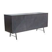 Neo 3-Door Solid Mango Wood Sideboard in Smoke Grey Finish w/ Gun Metal Finished Base by Diamond Sofa - R&R Furniture Gallery (Fountain Valley, CA)