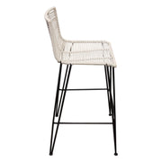 Olive 2-Pack Bar Height Chair w/ Natural Rope Seat/Back & Black Iron Frame by Diamond Sofa - R&R Furniture Gallery (Fountain Valley, CA)