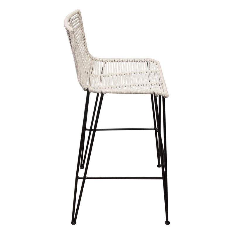 Olive 2-Pack Bar Height Chair w/ Natural Rope Seat/Back & Black Iron Frame by Diamond Sofa - R&R Furniture Gallery (Fountain Valley, CA)