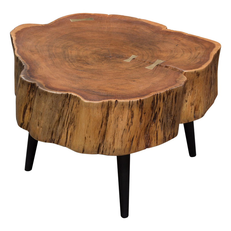 Panorama Natural Acacia One of a Kind Cocktail Table w/ Live Edge & Black Iron Legs by Diamond Sofa - R&R Furniture Gallery (Fountain Valley, CA)
