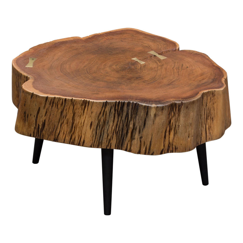 Panorama Natural Acacia One of a Kind Cocktail Table w/ Live Edge & Black Iron Legs by Diamond Sofa - R&R Furniture Gallery (Fountain Valley, CA)