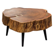 Panorama Natural Acacia One of a Kind Cocktail Table w/ Live Edge & Black Iron Legs by Diamond Sofa - R&R Furniture Gallery (Fountain Valley, CA)